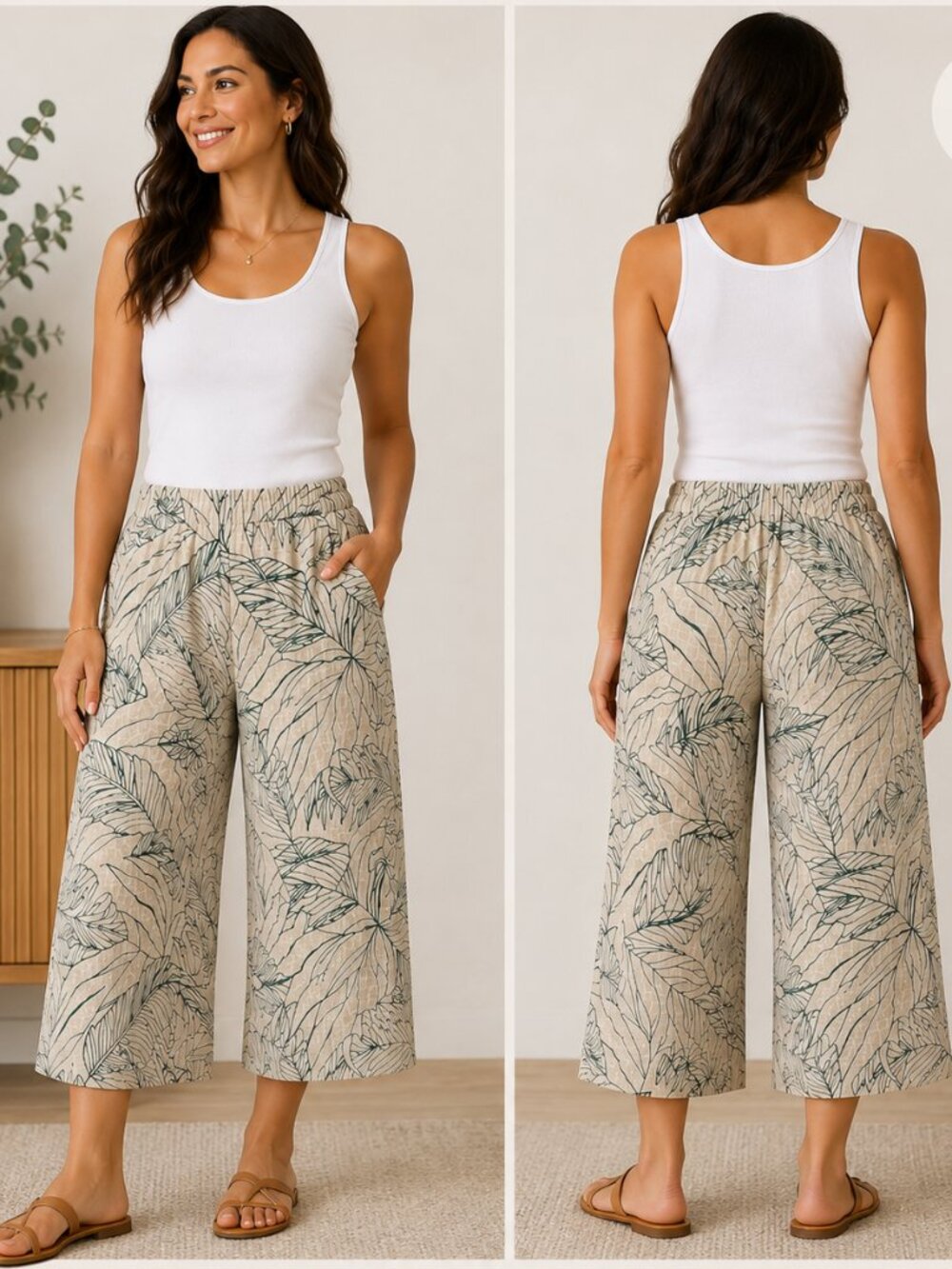 Rachel Zoe Women's 100% Linen Tropical Wide Leg Pants – Size 3X – NWT